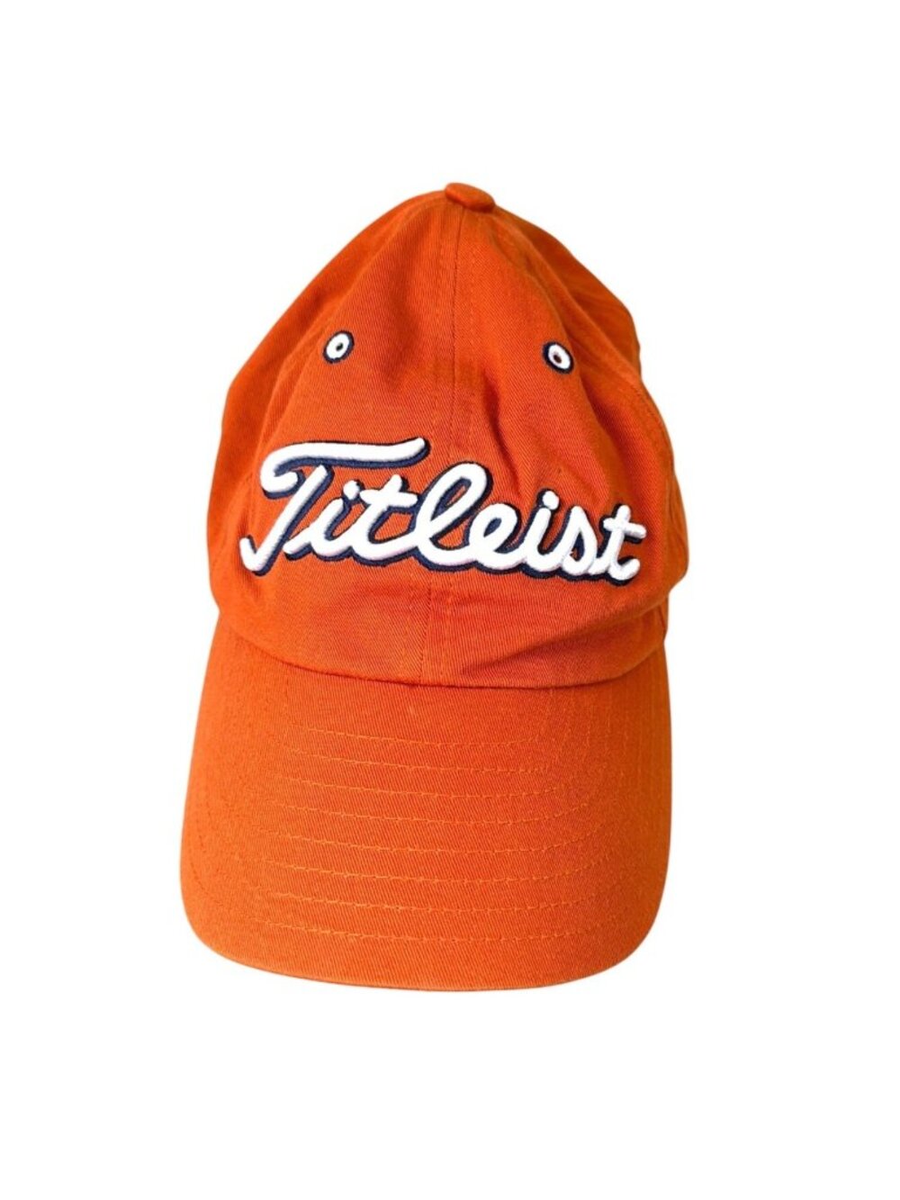 Titleist Golf Hat Cap Orange Adjustable Strapback Navy Blue White Embroidered Lo